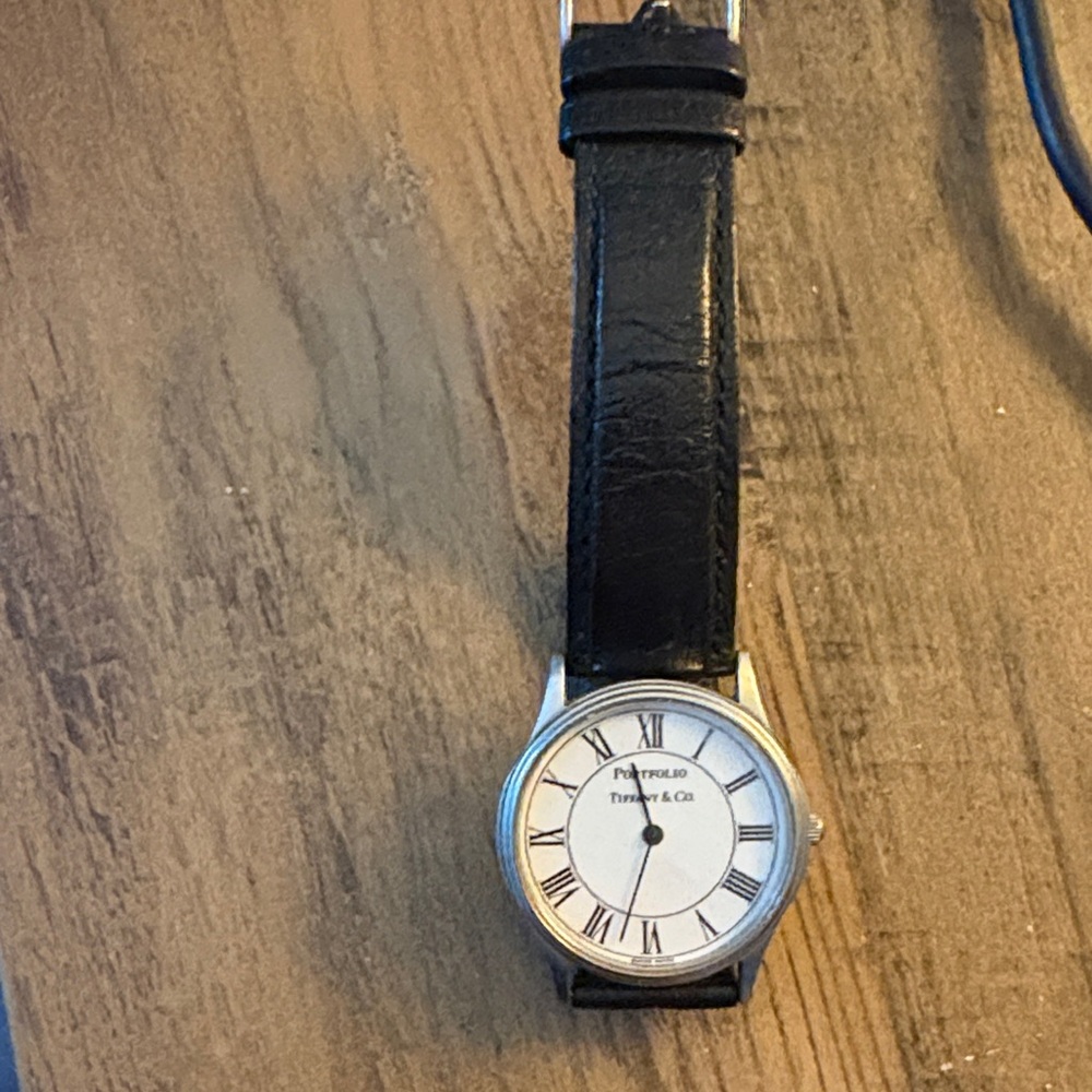 Tiffany & Co. Black and Silver Men's Watch - Picture 2 of 4